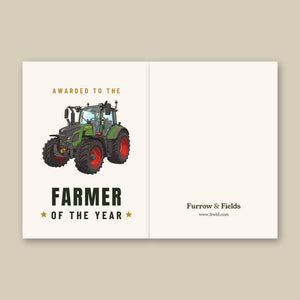 Furrow & Fields Greeting Card Farmer of the Year Fendt 516 Vario Cartoon | Greeting Card Quality Farmers Merch