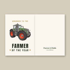 Furrow & Fields Greeting Card Farmer of the Year Fendt 939 Vario Cartoon | Greeting Card Quality Farmers Merch