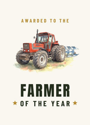 Furrow & Fields Greeting Card Farmer of the Year Fiat 1880 Watercolour | Greeting Card Quality Farmers Merch
