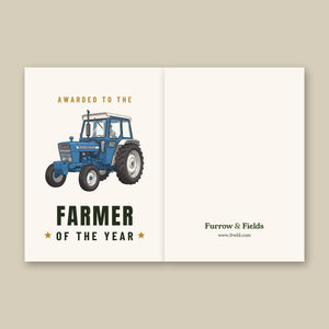 Furrow & Fields Greeting Card Farmer of the Year Ford 4000 Cartoon | Greeting Card Quality Farmers Merch