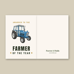 Furrow & Fields Greeting Card Farmer of the Year Ford 4600 Cartoon | Greeting Card Quality Farmers Merch