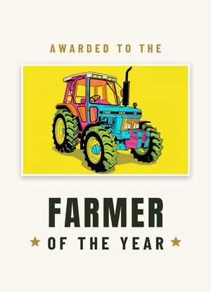 Furrow & Fields Greeting Card Farmer of the Year Ford 5610 Force II Pop Art | Greeting Card Quality Farmers Merch