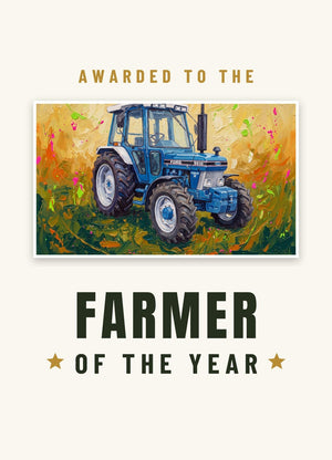 Furrow & Fields Greeting Card Farmer of the Year Ford 5610 Force II Splash Art | Greeting Card Quality Farmers Merch