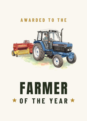 Furrow & Fields Greeting Card Farmer of the Year Ford 6640 SLE Watercolour | Greeting Card Quality Farmers Merch