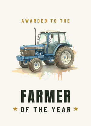 Furrow & Fields Greeting Card Farmer of the Year Ford 6640 Watercolour | Greeting Card Quality Farmers Merch