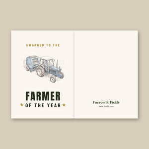Furrow & Fields Greeting Card Farmer of the Year Ford 7600 Pencil Sketch | Greeting Card Quality Farmers Merch