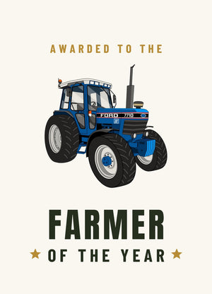 Furrow & Fields Greeting Card Farmer of the Year Ford 7710 | Greeting Card Quality Farmers Merch
