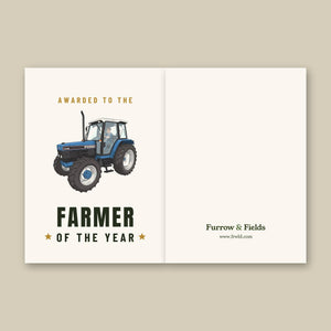 Furrow & Fields Greeting Card Farmer of the Year Ford 7740 Cartoon | Greeting Card Quality Farmers Merch