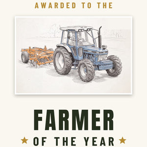 Furrow & Fields Greeting Card Farmer of the Year Ford 7810 Generation III Pencil Sketch | Greeting Card Quality Farmers Merch