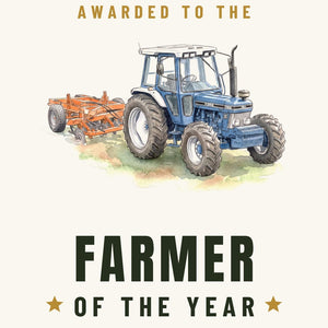 Furrow & Fields Greeting Card Farmer of the Year Ford 7810 Generation III Watercolour | Greeting Card Quality Farmers Merch