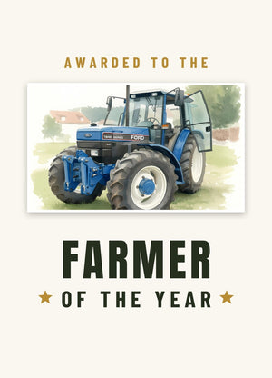 Furrow & Fields Greeting Card Farmer of the Year Ford 7840 Watercolour | Greeting Card Quality Farmers Merch
