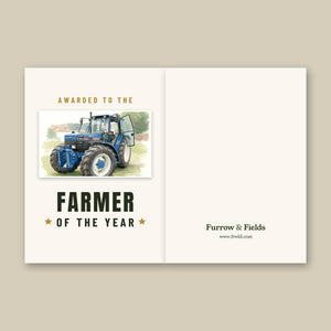 Furrow & Fields Greeting Card Farmer of the Year Ford 7840 Watercolour | Greeting Card Quality Farmers Merch