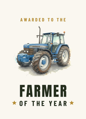 Furrow & Fields Greeting Card Farmer of the Year Ford 8340 Watercolour | Greeting Card Quality Farmers Merch