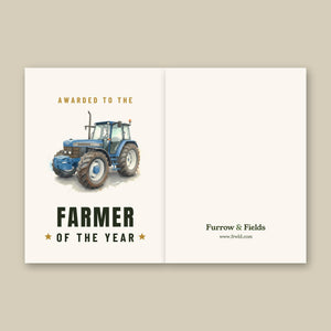 Furrow & Fields Greeting Card Farmer of the Year Ford 8340 Watercolour | Greeting Card Quality Farmers Merch