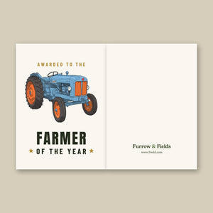 Furrow & Fields Greeting Card Farmer of the Year Fordson Major Cartoon | Greeting Card Quality Farmers Merch