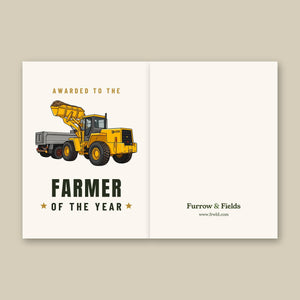 Furrow & Fields Greeting Card Farmer of the Year JCB 435 Loader | Greeting Card Quality Farmers Merch