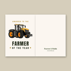 Furrow & Fields Greeting Card Farmer of the Year JCB 8330 Fastrac | Greeting Card Quality Farmers Merch