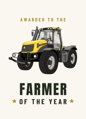 Furrow & Fields Greeting Card Farmer of the Year JCB Fastrac 2170 | Greeting Card Quality Farmers Merch