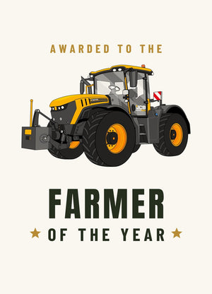Furrow & Fields Greeting Card Farmer of the Year JCB Fastrac 4220 Icon | Greeting Card Quality Farmers Merch