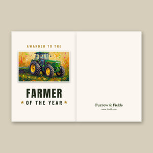 Furrow & Fields Greeting Card Farmer of the Year John Deere 4955 Splash Art | Greeting Card Quality Farmers Merch