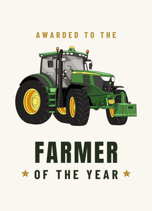 Furrow & Fields Greeting Card Farmer of the Year John Deere 6210 R | Greeting Card Quality Farmers Merch