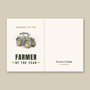 Furrow & Fields Greeting Card Farmer of the Year John Deere 6R 250 Pencil Sketch | Greeting Card Quality Farmers Merch