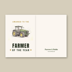 Furrow & Fields Greeting Card Farmer of the Year John Deere 8345R Pencil Sketch | Greeting Card Quality Farmers Merch