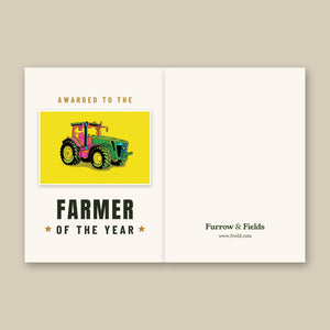 Furrow & Fields Greeting Card Farmer of the Year John Deere 8345R Pop Art | Greeting Card Quality Farmers Merch