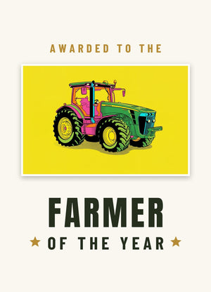 Furrow & Fields Greeting Card Farmer of the Year John Deere 8345R Pop Art | Greeting Card Quality Farmers Merch