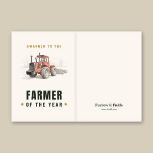 Furrow & Fields Greeting Card Farmer of the Year Massey Ferguson 1200 Pencil Sketch | Greeting Card Quality Farmers Merch