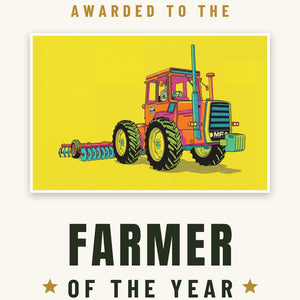 Furrow & Fields Greeting Card Farmer of the Year Massey Ferguson 1200 Pop Art | Greeting Card Quality Farmers Merch