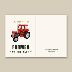 Furrow & Fields Greeting Card Farmer of the Year Massey Ferguson 135 with cab | Greeting Card Quality Farmers Merch