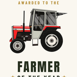 Furrow & Fields Greeting Card Farmer of the Year Massey Ferguson 240 | Greeting Card Quality Farmers Merch