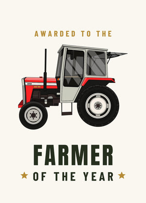Furrow & Fields Greeting Card Farmer of the Year Massey Ferguson 240 | Greeting Card Quality Farmers Merch