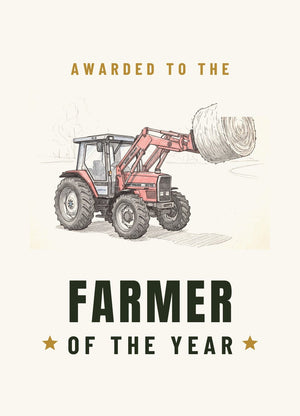 Furrow & Fields Greeting Card Farmer of the Year Massey Ferguson 3070 Autotronic Pencil Sketch | Greeting Card Quality Farmers Merch