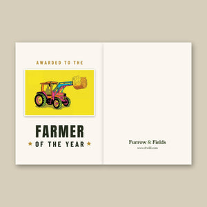 Furrow & Fields Greeting Card Farmer of the Year Massey Ferguson 3070 Autotronic Pop Art | Greeting Card Quality Farmers Merch