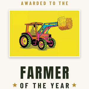 Furrow & Fields Greeting Card Farmer of the Year Massey Ferguson 3070 Autotronic Pop Art | Greeting Card Quality Farmers Merch