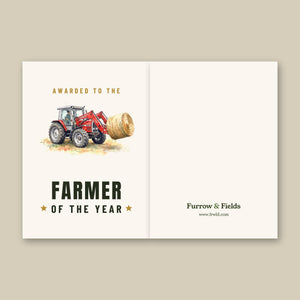 Furrow & Fields Greeting Card Farmer of the Year Massey Ferguson 3070 Autotronic Watercolour | Greeting Card Quality Farmers Merch