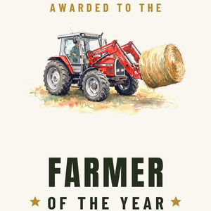 Furrow & Fields Greeting Card Farmer of the Year Massey Ferguson 3070 Autotronic Watercolour | Greeting Card Quality Farmers Merch