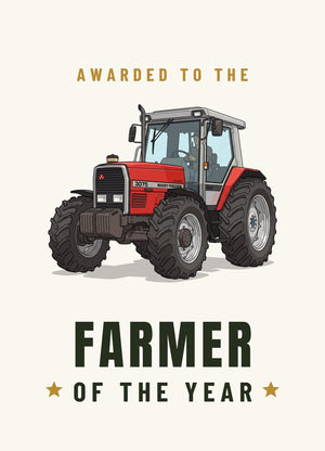 Furrow & Fields Greeting Card Farmer of the Year Massey Ferguson 3075 | Greeting Card Quality Farmers Merch