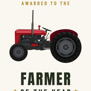 Furrow & Fields Greeting Card Farmer of the Year Massey Ferguson 35 | Greeting Card Quality Farmers Merch