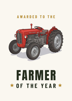 Furrow & Fields Greeting Card Farmer of the Year Massey Ferguson 35X | Greeting Card Quality Farmers Merch