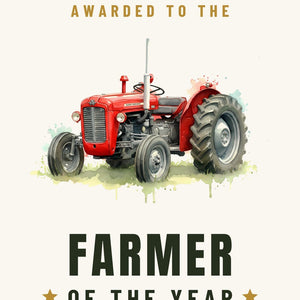Furrow & Fields Greeting Card Farmer of the Year Massey Ferguson 35X Watercolour | Greeting Card Quality Farmers Merch