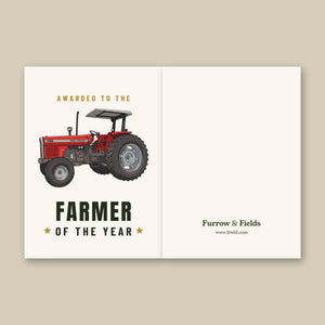 Furrow & Fields Greeting Card Farmer of the Year Massey Ferguson 399 Cartoon | Greeting Card Quality Farmers Merch