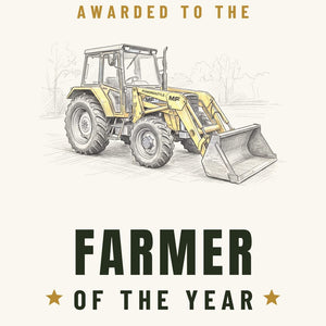Furrow & Fields Greeting Card Farmer of the Year Massey Ferguson 50E Pencil Sketch | Greeting Card Quality Farmers Merch