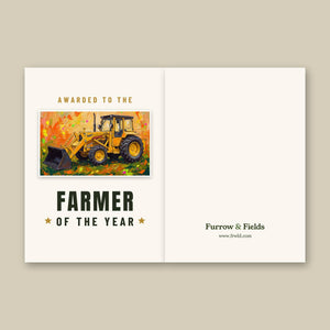 Furrow & Fields Greeting Card Farmer of the Year Massey Ferguson 50E Splash Art | Greeting Card Quality Farmers Merch