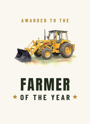 Furrow & Fields Greeting Card Farmer of the Year Massey Ferguson 50E Watercolour | Greeting Card Quality Farmers Merch