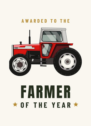 Furrow & Fields Greeting Card Farmer of the Year Massey Ferguson 590 | Greeting Card Quality Farmers Merch