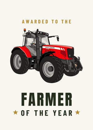 Furrow & Fields Greeting Card Farmer of the Year Massey Ferguson 6480 | Greeting Card Quality Farmers Merch