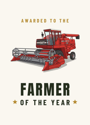 Furrow & Fields Greeting Card Farmer of the Year Massey Ferguson 760 | Greeting Card Quality Farmers Merch